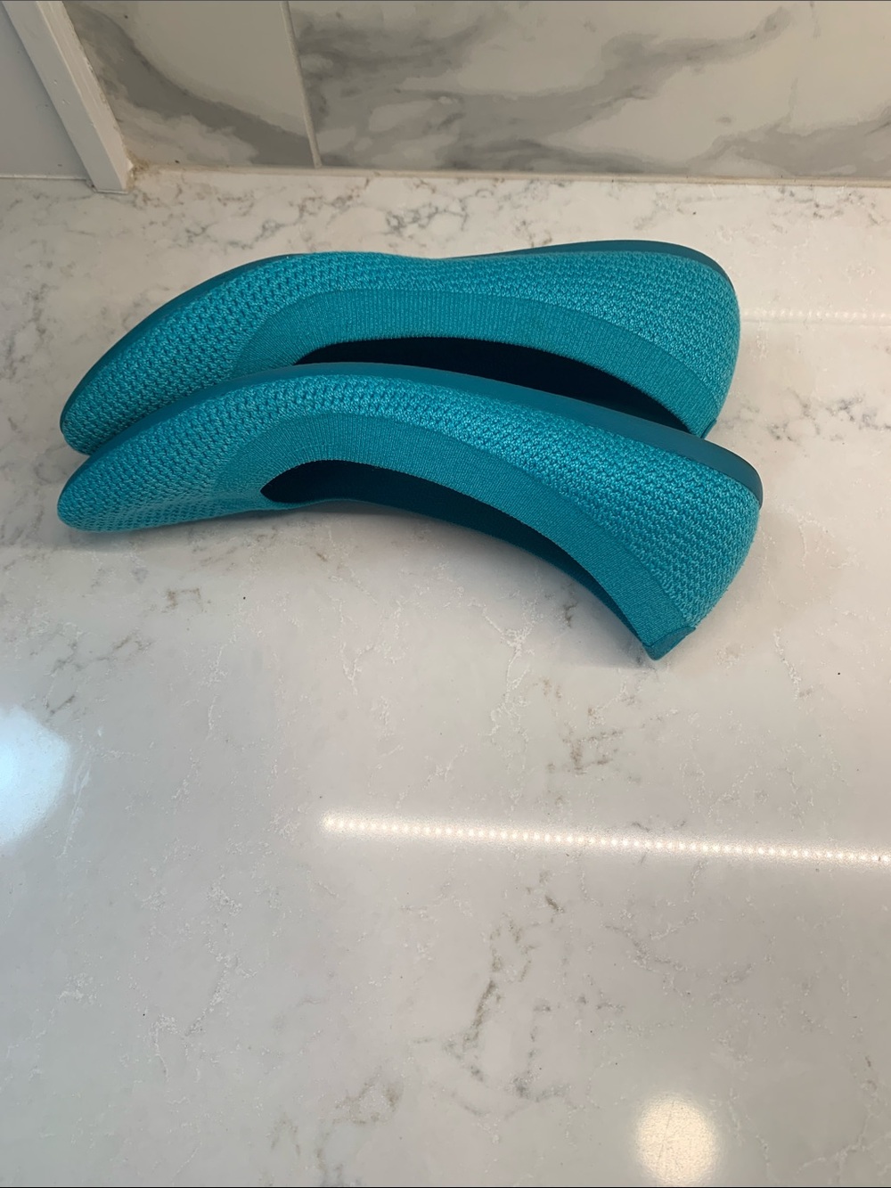 Allbirds Tree Breezers Knit Turquoise Ballet Shoes Size 7.5 - Picture 6 of 8